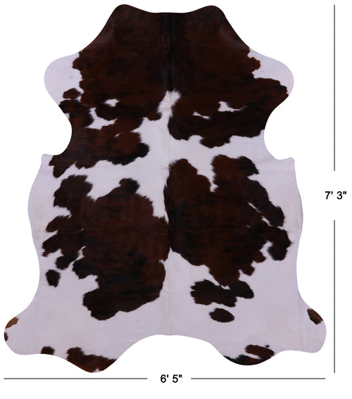 Brown & White Natural Cowhide Rug - X-Large 7'3