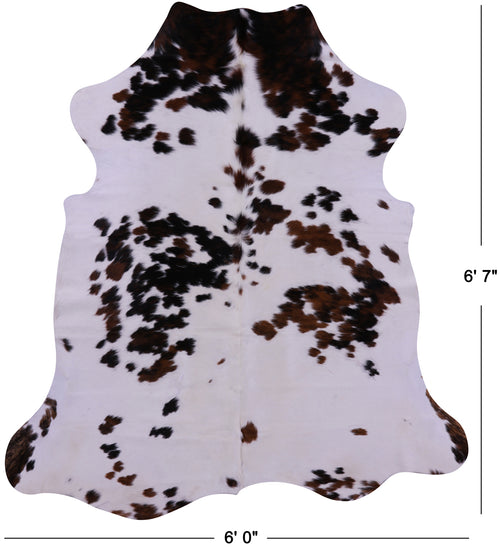 Tricolor Natural Cowhide Rug - Large 6'7