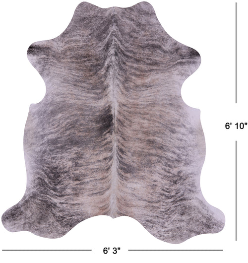Grey Brindle Natural Cowhide Rug - Large 6'10