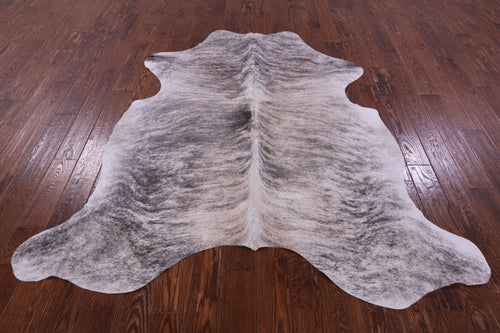 Grey Brindle Natural Cowhide Rug - Large 6'10