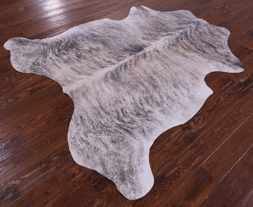 Grey Brindle Natural Cowhide Rug - Large 6'10