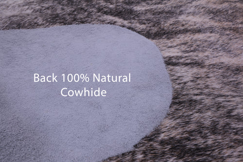Grey Brindle Natural Cowhide Rug - Large 6'10