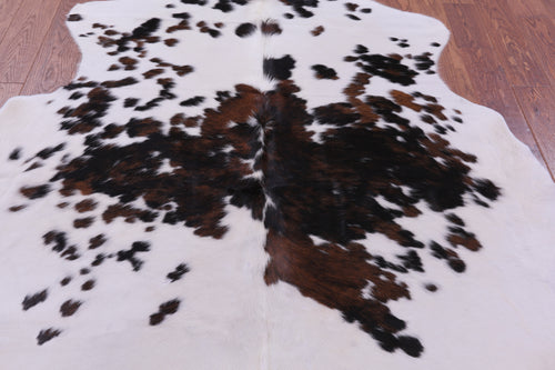 Tricolor Natural Cowhide Rug - Large 6'5