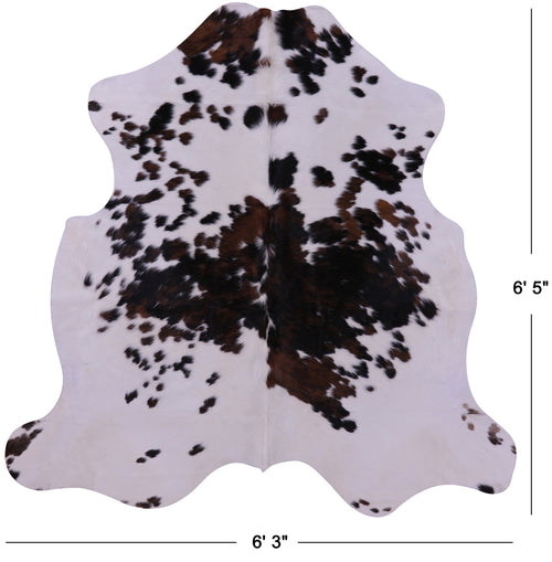 Tricolor Natural Cowhide Rug - Large 6'5