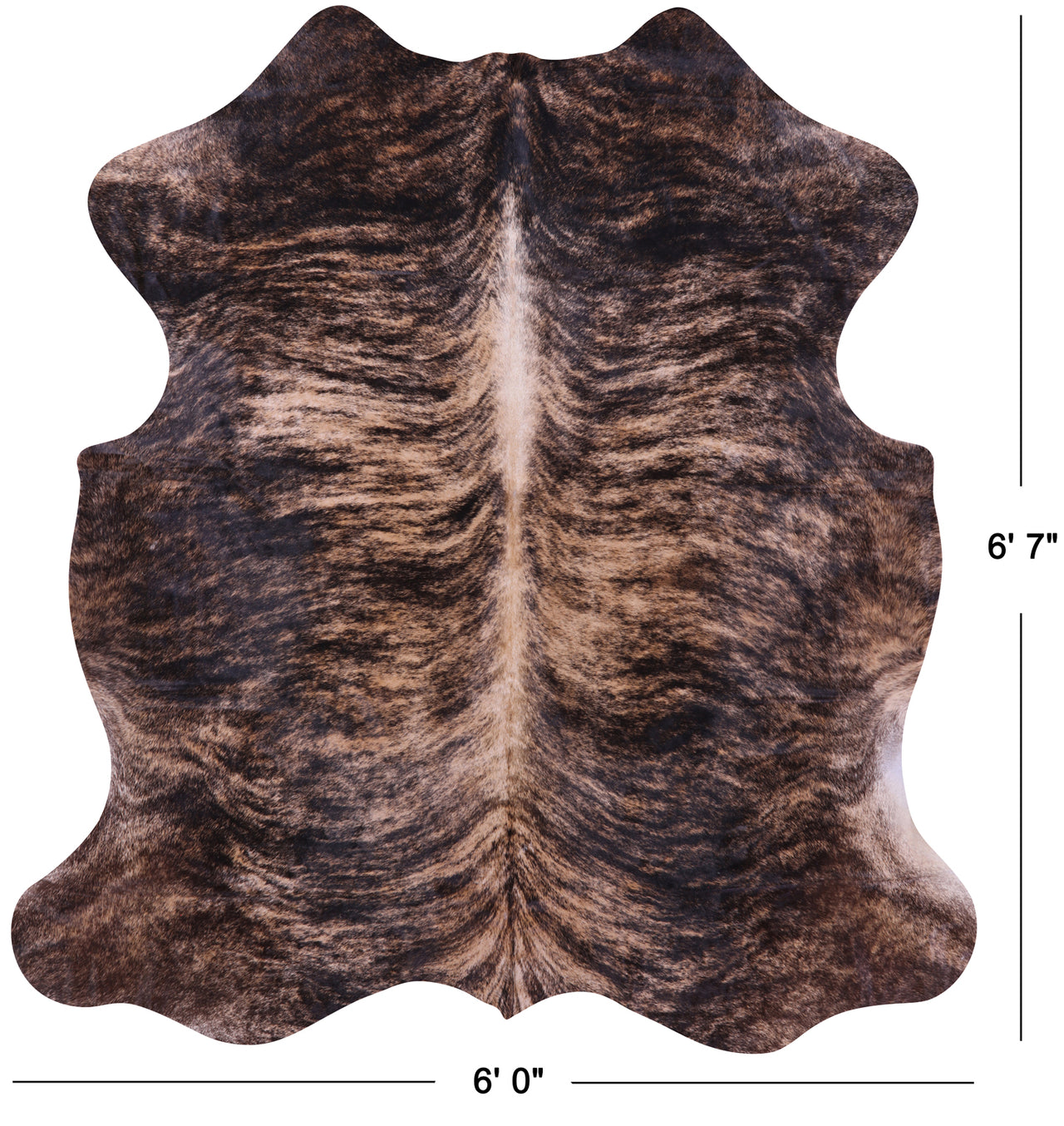 Brindle Natural Cowhide Rug - Large 6'7"H x 6'0"W