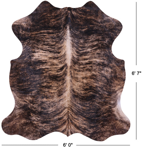 Brindle Natural Cowhide Rug - Large 6'7