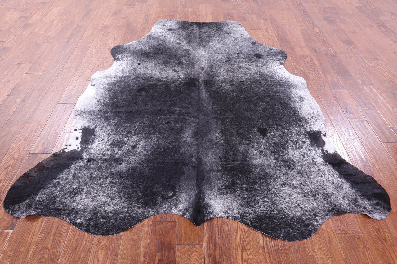 Black Salt & Pepper Natural Cowhide Rug - XX-Large 8'0"H x 6'7"W