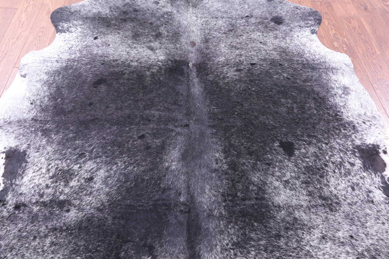 Black Salt & Pepper Natural Cowhide Rug - XX-Large 8'0"H x 6'7"W
