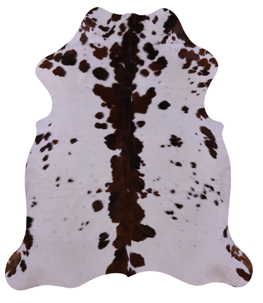Brown & White Natural Cowhide Rug - X-Large 7'2"H x 6'3"W