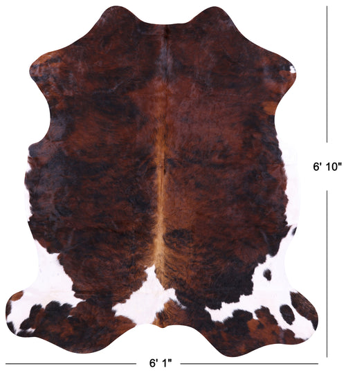Tricolor Natural Cowhide Rug - Large 6'10