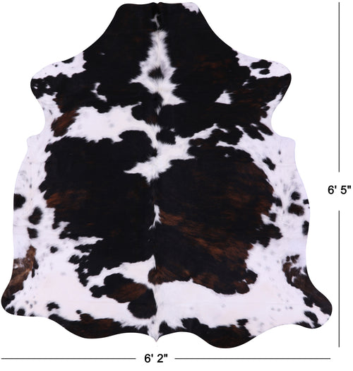 Tricolor Natural Cowhide Rug - Large 6'5