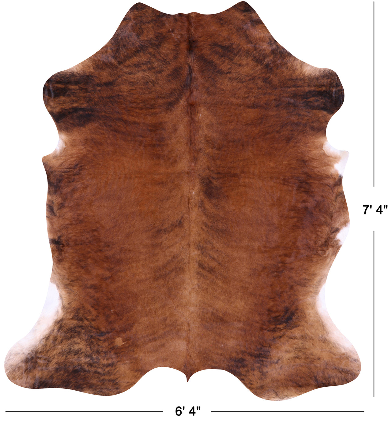 Brown Natural Cowhide Rug - X-Large 7'4"H x 6'4"W