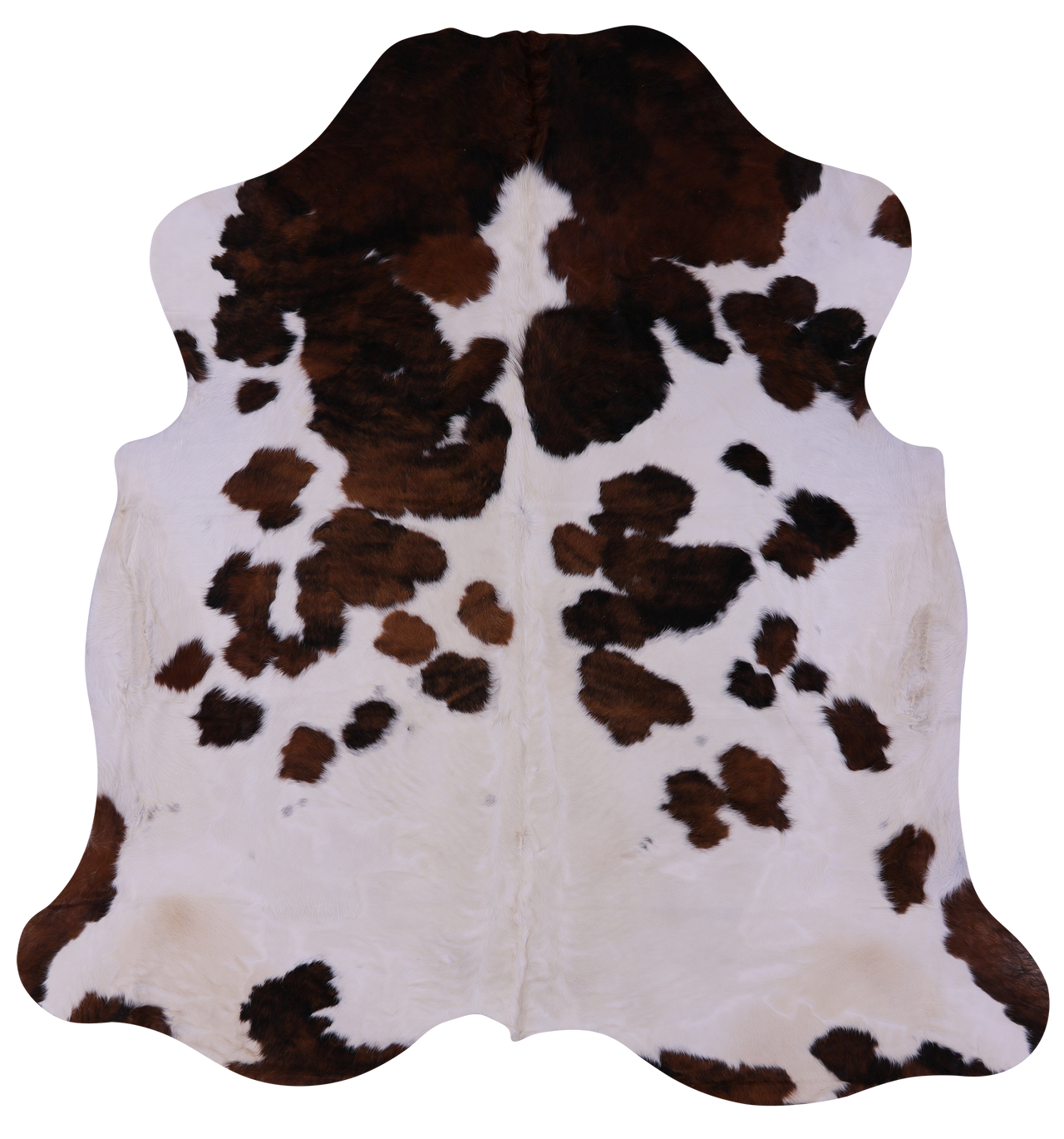 Brown & White Natural Cowhide Rug - X-Large 7'7"H x 7'3"W
