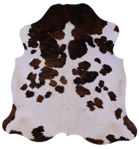 Thumbnail for Brown & White Natural Cowhide Rug - X-Large 7'7
