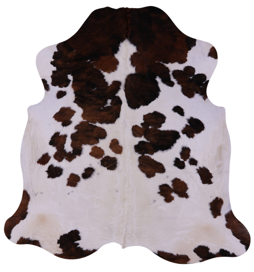 Brown & White Natural Cowhide Rug - X-Large 7'7