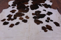 Thumbnail for Brown & White Natural Cowhide Rug - X-Large 7'7