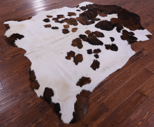 Brown & White Natural Cowhide Rug - X-Large 7'7