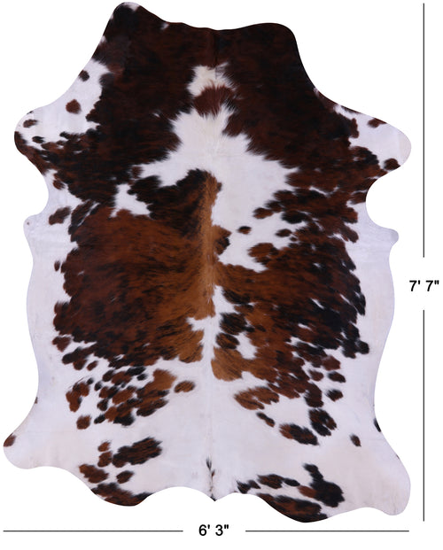 Tricolor Natural Cowhide Rug - X-Large 7'7