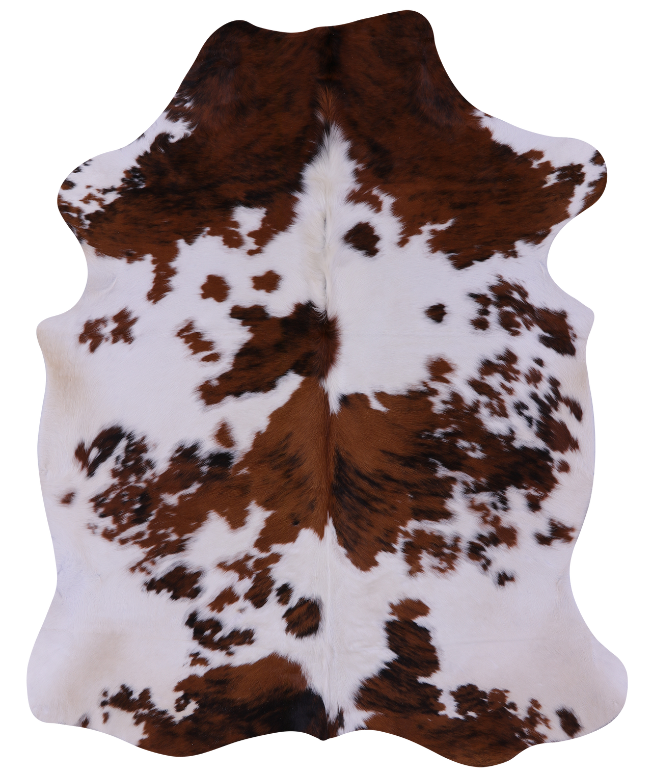 Brown & White Natural Cowhide Rug - Large 6'9"H x 5'5"W