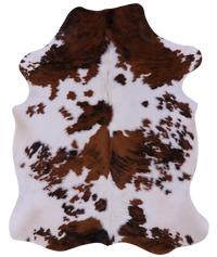 Thumbnail for Brown & White Natural Cowhide Rug - Large 6'9