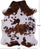 Brown & White Natural Cowhide Rug - Large 6'9"H x 5'5"W