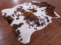 Thumbnail for Brown & White Natural Cowhide Rug - Large 6'9