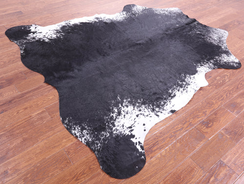Black Salt & Pepper Natural Cowhide Rug - X-Large 7'0