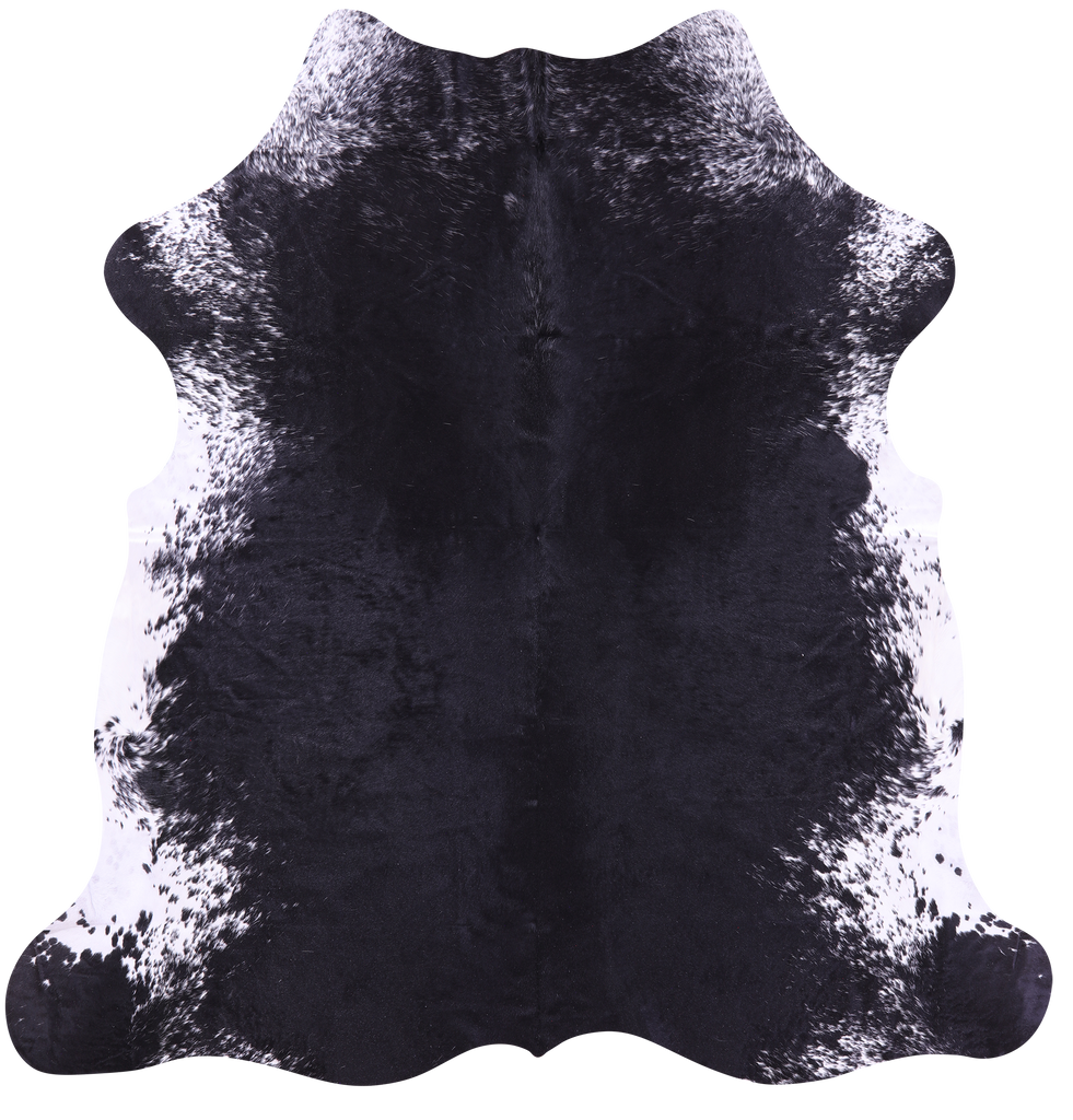 Black Salt & Pepper Natural Cowhide Rug - X-Large 7'0"H x 6'10"W