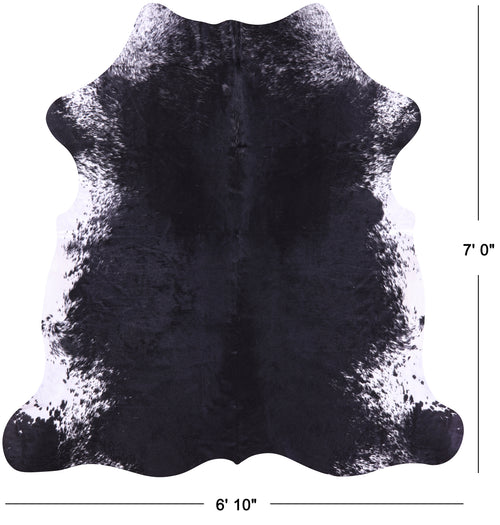 Black Salt & Pepper Natural Cowhide Rug - X-Large 7'0