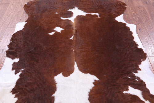 Brown & White Natural Cowhide Rug - X-Large 7'6