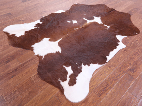 Brown & White Natural Cowhide Rug - X-Large 7'6