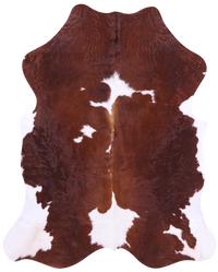 Thumbnail for Brown & White Natural Cowhide Rug - XLarge 7'6