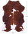 Brown & White Natural Cowhide Rug - X-Large 7'6"H x 5'11"W