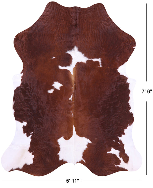 Brown & White Natural Cowhide Rug - X-Large 7'6