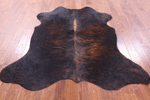 Dark Brindle Natural Cowhide Rug - Medium 6'3