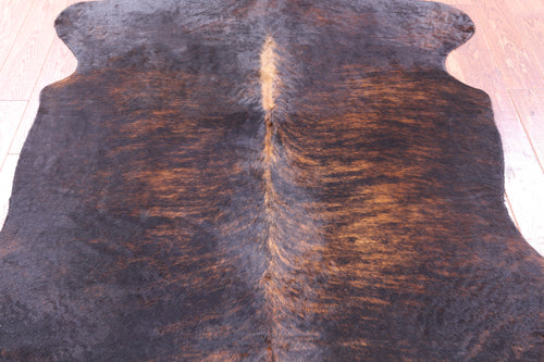 Dark Brindle Natural Cowhide Rug - Medium 6'3