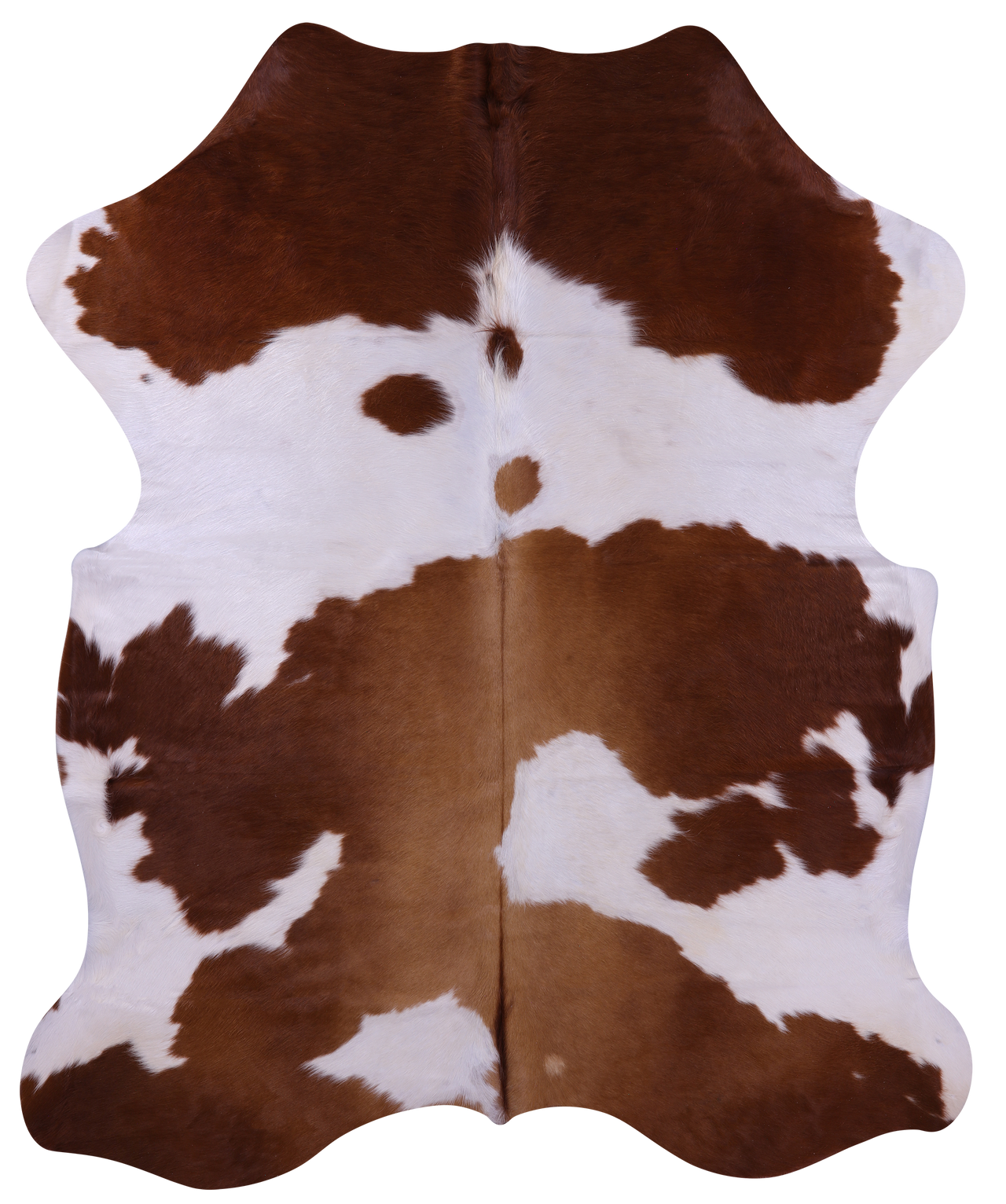 Brown & White Natural Cowhide Rug - Large 6'10"H x 5'7"W