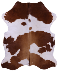 Thumbnail for Brown & White Natural Cowhide Rug - Large 6'10