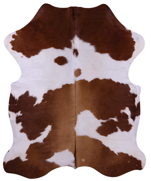 Brown & White Natural Cowhide Rug - Large 6'10