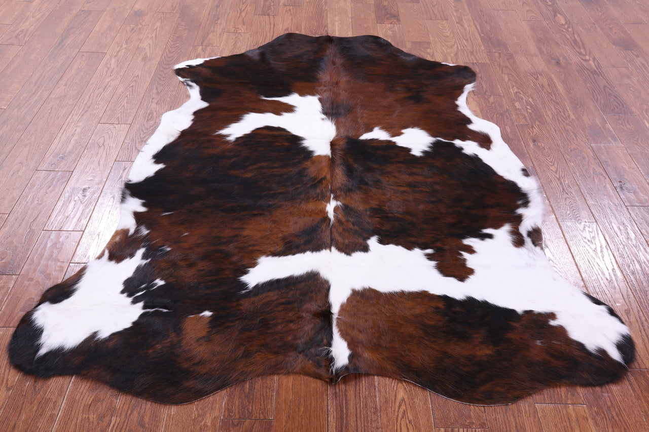 Tricolor Natural Cowhide Rug - Large 6'4"H x 5'5"W