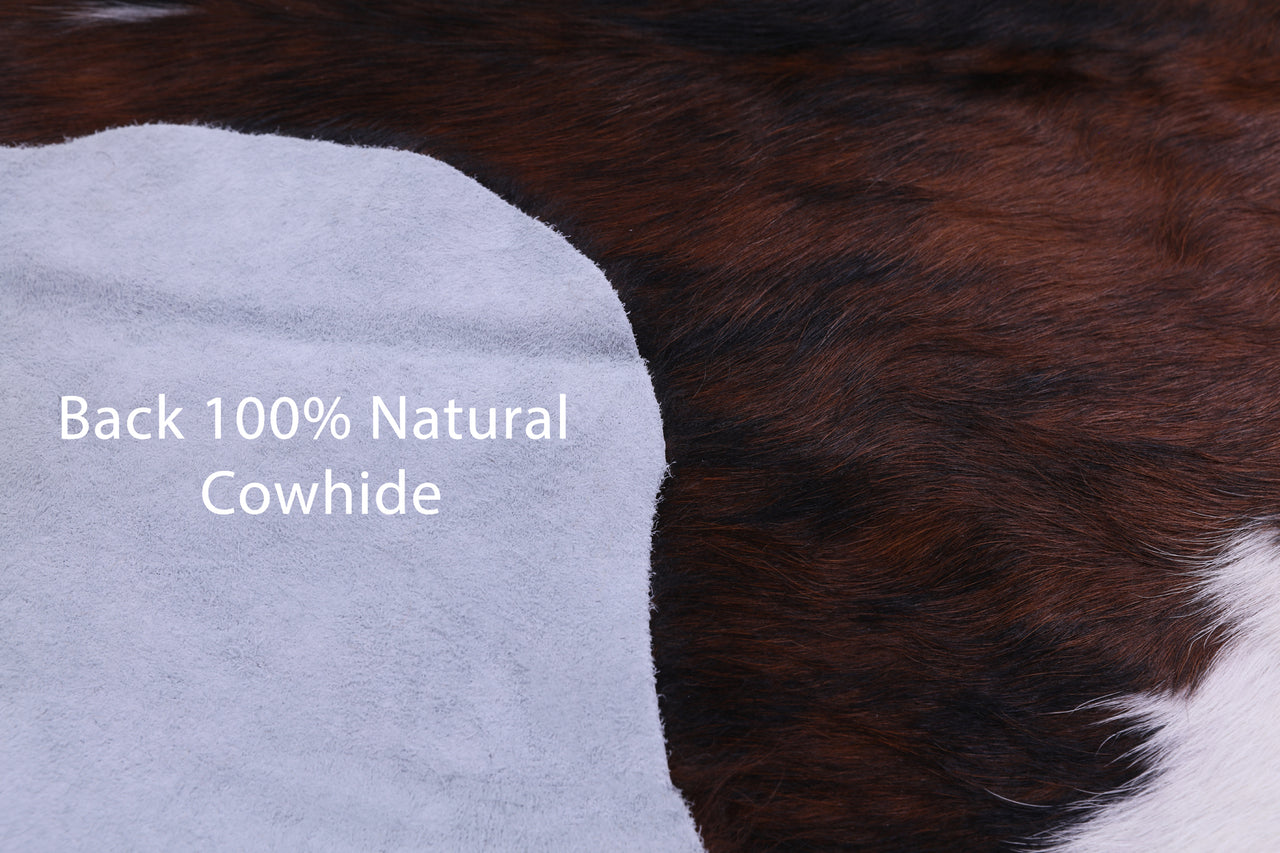 Tricolor Natural Cowhide Rug - Large 6'4"H x 5'5"W