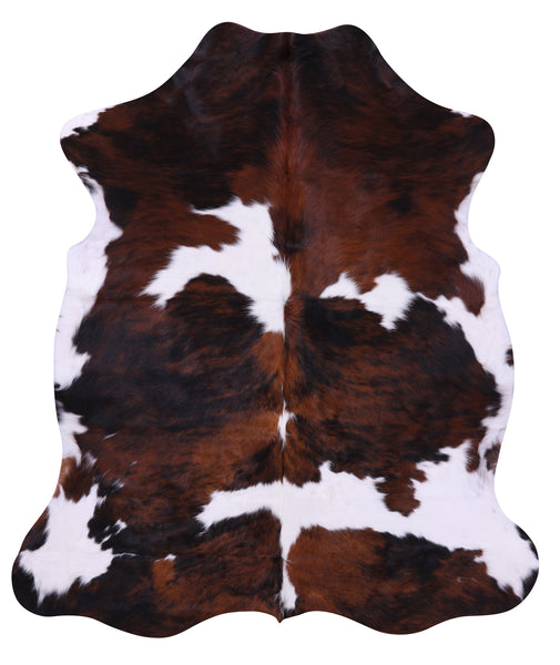 Tricolor Natural Cowhide Rug - Large 6'4"H x 5'5"W