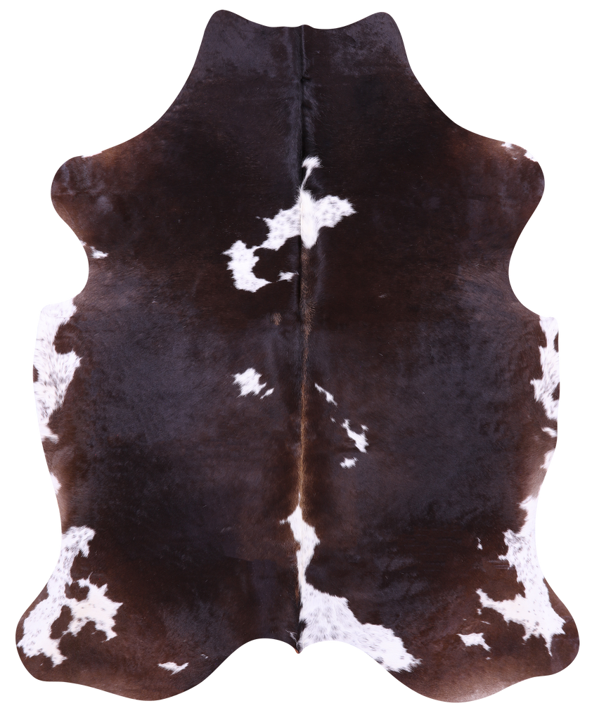 Brown & White Natural Cowhide Rug - X-Large 7'3"H x 6'11"W