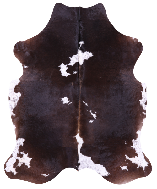 Brown & White Natural Cowhide Rug - X-Large 7'3