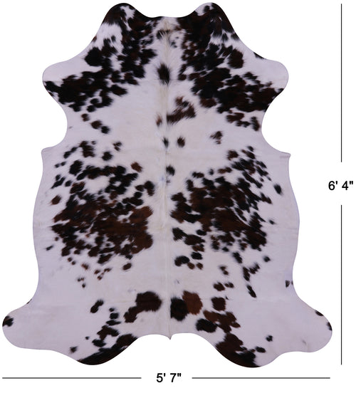 Tricolor Natural Cowhide Rug - Large 6'4