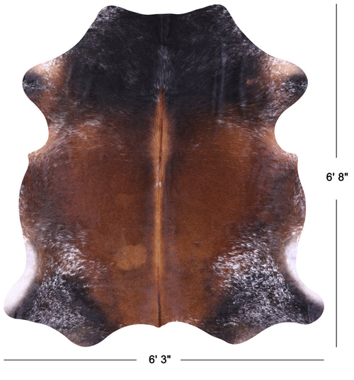 Tricolor Natural Cowhide Rug - Large 6'8