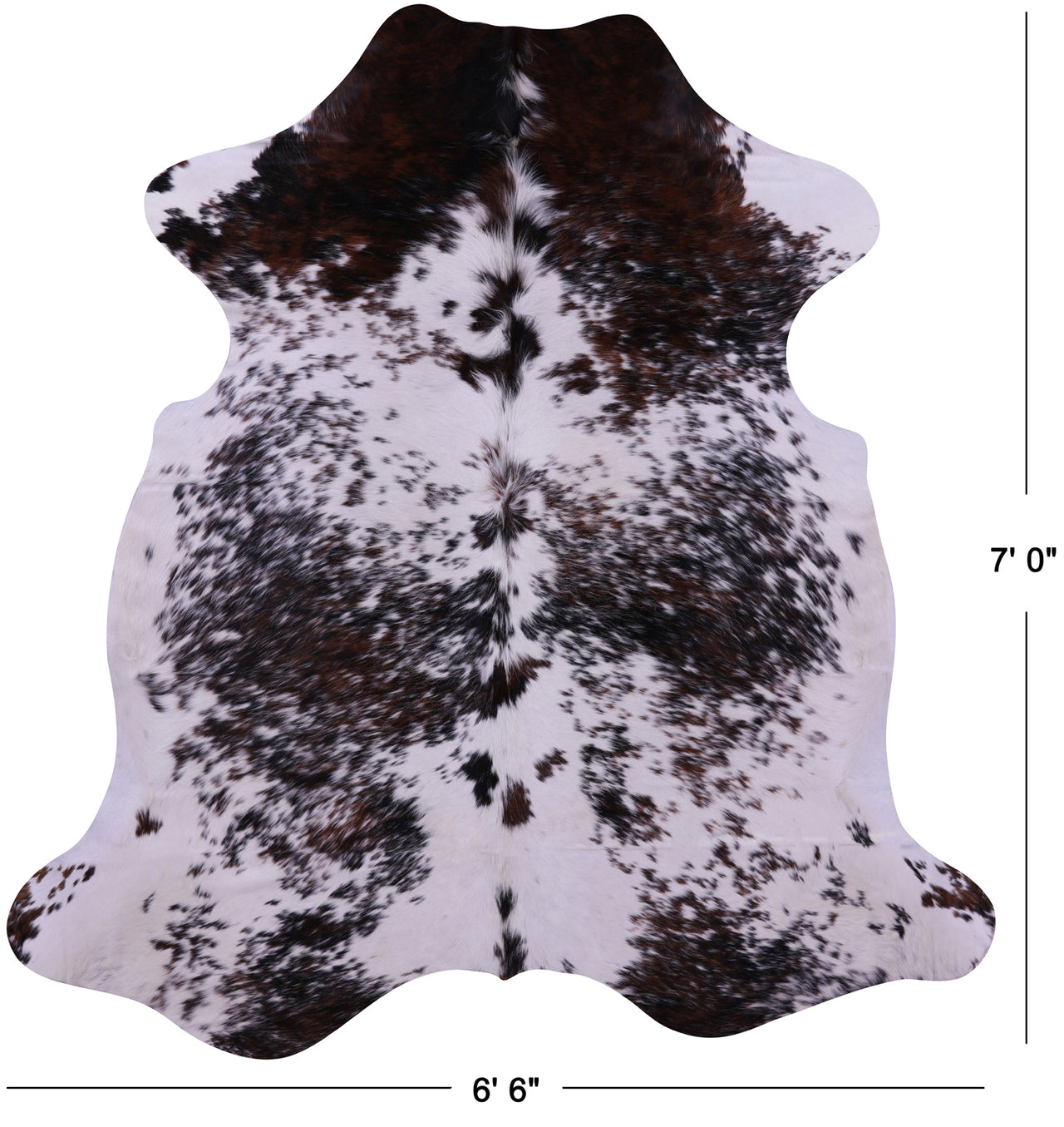 Salt & Pepper Natural Brown Cowhide Rug - X-Large 7'0"H x 6'6"W