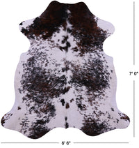 Thumbnail for Salt & Pepper Natural Brown Cowhide Rug - X-Large 7'0