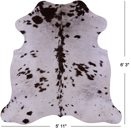 Brown & White Natural Cowhide Rug - Medium 6'3