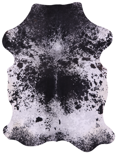 Black Salt & Pepper Natural Cowhide Rug - XX-Large 7'8"H x 5'9"W